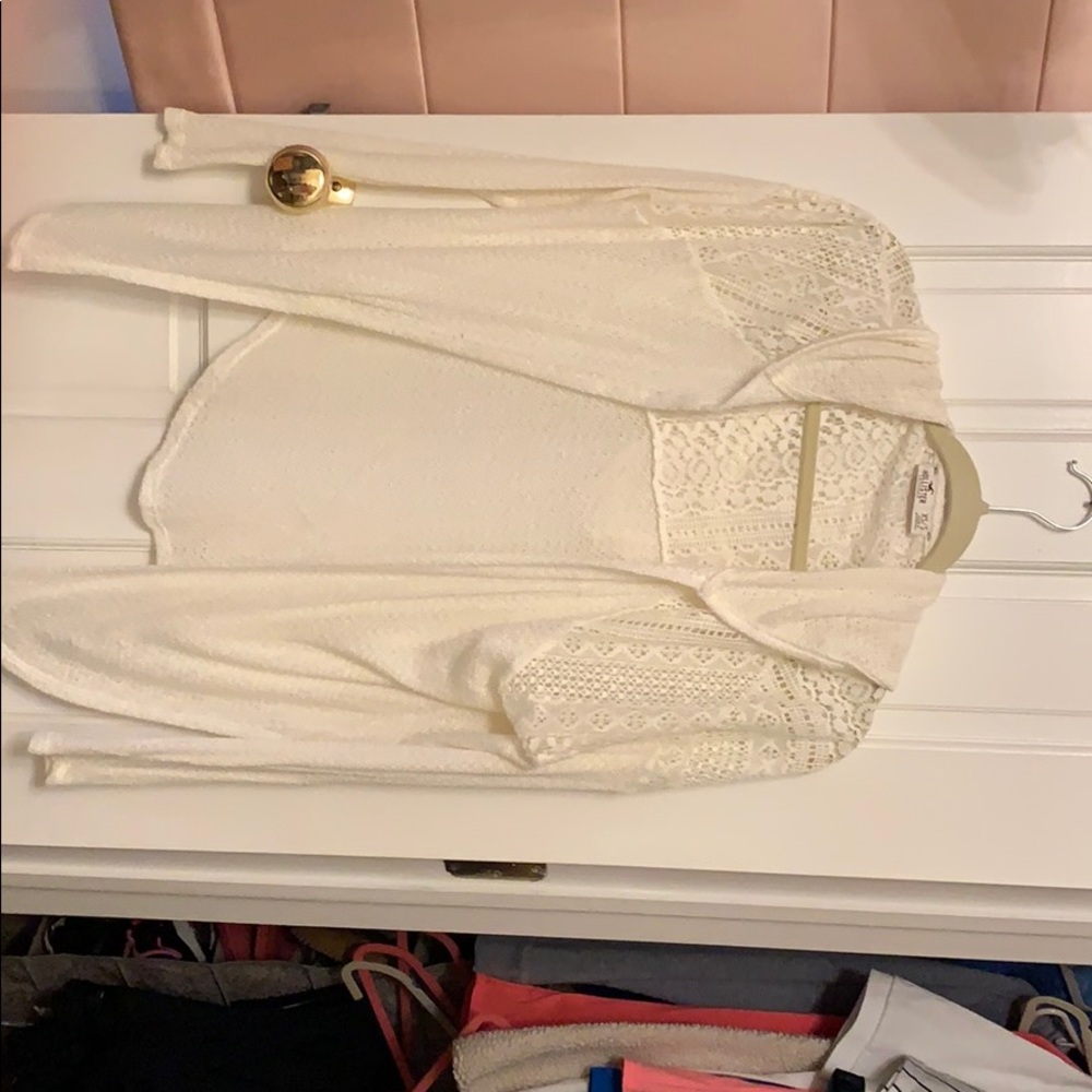White HOLLISTER Lace sweater